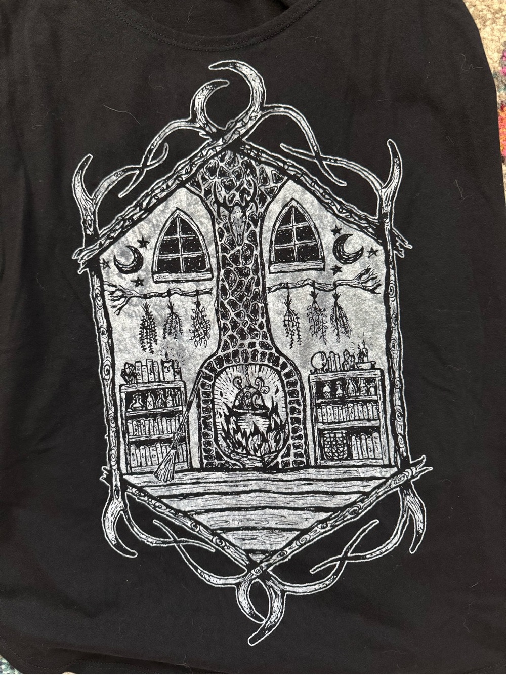 NWOT SOVRIN Hearthwitch Side Slit Tank Top Women’s Large Handprinted Magic Fairy - Picture 2 of 4